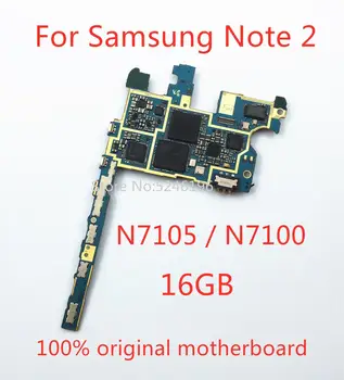 1шт для Samsung Galaxy Note 2 Note2 N7105/N7100 16 ГБ 100% Оригинальный чип материнской платы Разблокировка системы Логическая плата Замена части