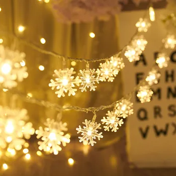 2023 НОВЫЕ Рождественские украшения со светодиодной подсветкой в виде Снежинок Для дома; Подвесная Гирлянда; Украшение для Рождественской елки; Подарок на Новый Год