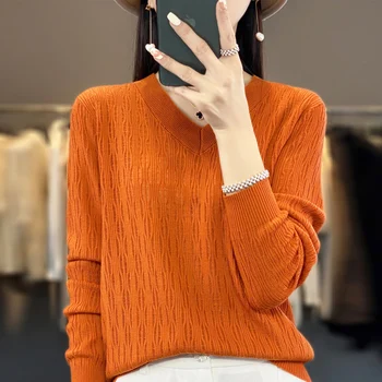 2023 Новый кашемировый свитер, женский пуловер, весенне-осенний женский кашемировый свитер, вязаный пуловер, модный свитер