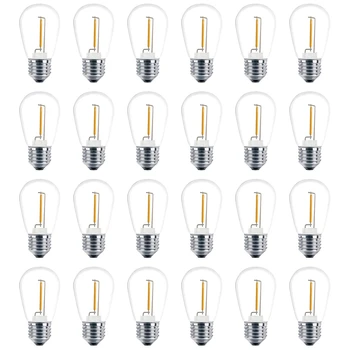 24 комплекта сменных лампочек 3V LED S14, небьющиеся наружные солнечные гирлянды, теплый белый