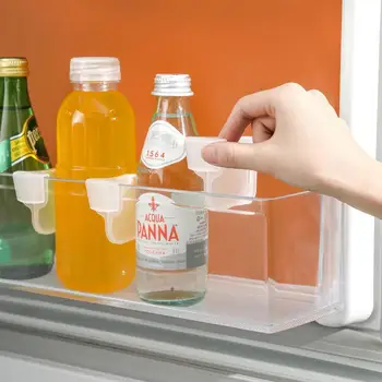 4 шт. Перегородка для хранения холодильника Выдвижной пластиковый разделитель Шина для хранения кухонных бутылок Органайзер для банок