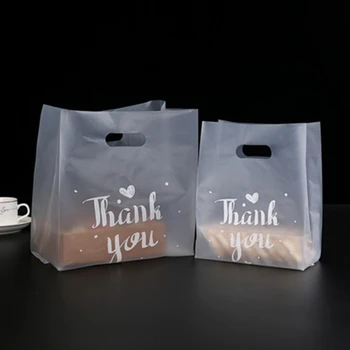 50 шт. Спасибо Пластиковые пакеты Упаковочный пакет с ручной сумкой для покупок Пакеты для упаковки конфет и печенья для свадебной вечеринки Рождественский Подарок