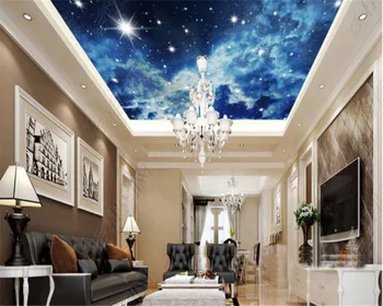 beibehang Настраивает новую современную трехмерную потолочную фреску с изображением звездного неба papel de parede 3d обои