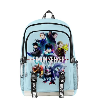 Digimon Приключенческий аниме-рюкзак Digimon Seekers на молнии, школьная сумка, Уникальный рюкзак, дорожная сумка из ткани Оксфорд