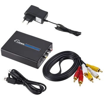 HDMI-3RCA AV CVBS Композитный и S-Video R/L аудио конвертер, адаптер с повышенным масштабированием