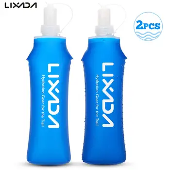 Lixada 500 мл Уличная бутылка для питья воды, мягкая складная фляжка, не содержащая BPA, для бега, пеших прогулок, езды на велосипеде, 1ШТ / 2ШТ