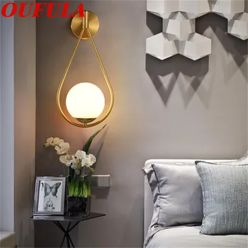 OULALA Латунные настенные светильники для помещений, светодиодный светильник, креативный декор для дома, спальни, гостиной