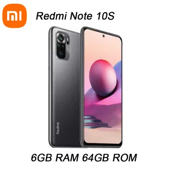 Redmi Note 10S 6 + 64 Глобальная Версия Смартфона Xiaomi с NFC 64-Мегапиксельной Четырехъядерной камерой Helio G95 AMOLED DotDisplay 33 Вт Быстрая Зарядка