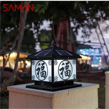 SAMAN Solar Post Lamp Светодиодные наружные креативные винтажные фонари на столбах Водонепроницаемые IP65 для дома, виллы, внутреннего двора, крыльца