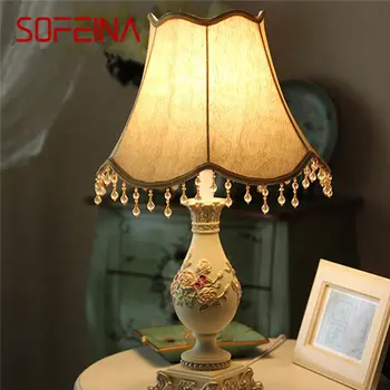 SOFEINA Nordic LED Настольная лампа Креативная настольная лампа из смолы с затемнением, прикроватная тумбочка, декор в корейском пасторальном стиле для дома, гостиной, спальни