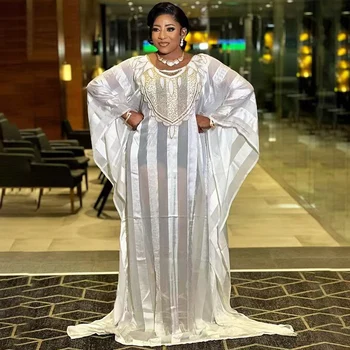 Vestido elegante de gasa para madre africana, falda interior elástica de lujo con decoración de diamantes, estilo swing grande