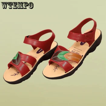 WTEMPO/Женские удобные сандалии, летняя обувь, резиновые сандалии на танкетке, повседневная обувь на плоской подошве и платформе, оптовая продажа, прямая поставка