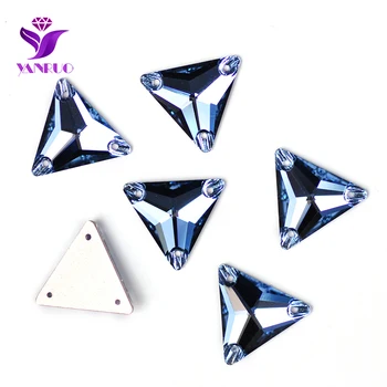 YANRUO 3270 Треугольные сапфировые камни для шитья, синий кристалл, камни для шитья своими руками, камни для рукоделия для свадебного платья-жакета