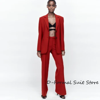 Африканский Женский костюм из 2 предметов, Женские Комплекты Красных брюк Для Уличной вечеринки, Деловой Повседневный Тонкий Блейзер костюм женский (Куртка + брюки)