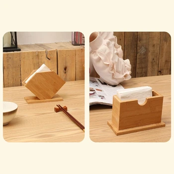 Бамбуковая коробка для салфеток, Кубическая форма веера, Коробки для бумажных салфеток, украшения для дома, кухни, обеденного стола, Организация хранения