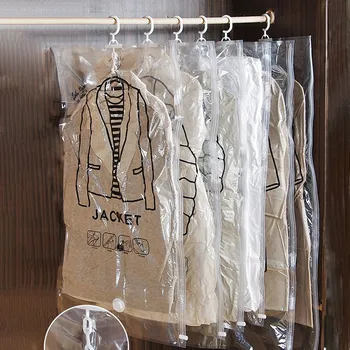 Вакуумные пакеты Компрессионные сумки для хранения одежды Шкаф для одежды Прозрачное уплотнение Подвесной Многоразовый чехол Герметичный Органайзер для шкафа