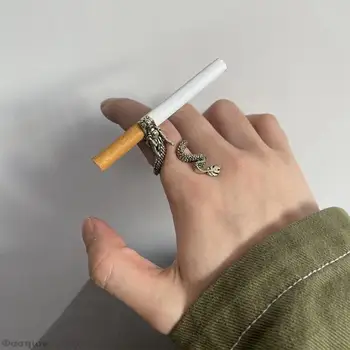Винтажное кольцо для сигарет в форме дракона, Череп, Ручная Змея, Гаджеты Для мужчин, Аксессуар для курительной трубки, Уникальное винтажное кольцо для сигар, кольцо против перегрева