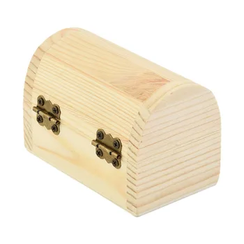 Высококачественная практичная прочная деревянная коробка Украсьте Деревянные Арочные коробки на петлях, украшения для рукоделия, простые Маленькие/большие