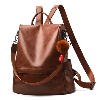 Высококачественные женские рюкзаки из искусственной кожи, повседневная женская дорожная сумка через плечо, винтажные школьные сумки для ноутбука для девочек-подростков