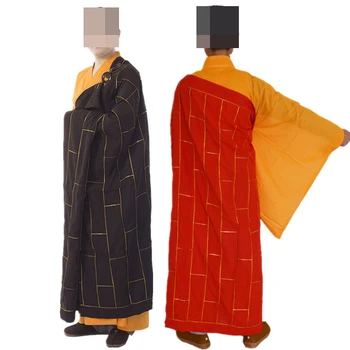 Высококачественный Костюм буддийского Монаха Кеса Будда Дзен лайя одежда халат униформа шаолиньских монахов кунг-фу сутана цуйи красный/кофейный