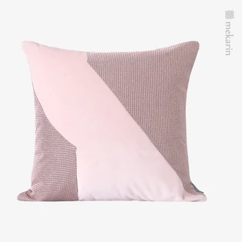 Главная диванная подушка комната для девочек macaron розовая подушка с геометрической строчкой, подушка для украшения диванной подушки, подушка для спальни, квадратная подушка