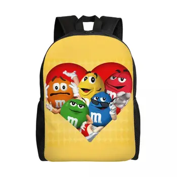 Двойной рюкзак для ноутбука M-M для мужчин и женщин, базовая сумка для книг для студентов колледжа, сумки с конфетами и сердечками на день святого Валентина