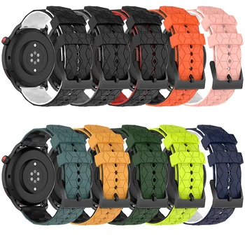 Двухцветный ремешок для часов с футбольным рисунком 20 мм, силиконовый ремешок для Samsung Galaxy Watch 5/Huawei GT