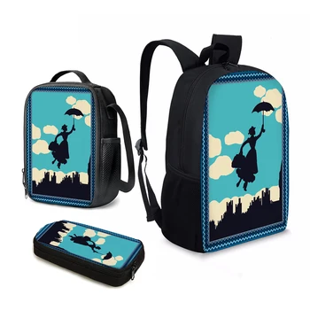 Дизайн YIKELUO Pop Mary Poppins Прочный Брендовый рюкзак С регулируемым плечевым ремнем, рюкзак для студенческих учебников, Изолированная сумка для ланча
