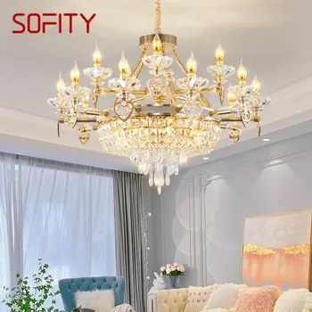 Европейская подвесная люстра SOFITY, Простой Роскошный Хрустальный светодиодный подвесной светильник, современный для дома, гостиной, столовой, спальни