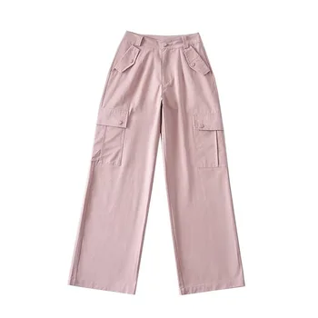 Женские повседневные брюки Cardo розового цвета, однотонные брюки с карманами на высокой талии, женские брюки свободного кроя, джоггеры