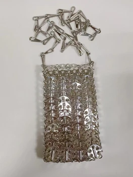 Женские сумки Дизайнерская сумка на цепочке из серебристого металла с блестками, вечерние сумки, клатч, Женская дорожная сумка для отдыха, сумочка