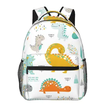 Женский Мужской рюкзак, Милые красочные детские динозавры, дорожная женская сумка, Мужской рюкзак для ноутбука, сумка для книг