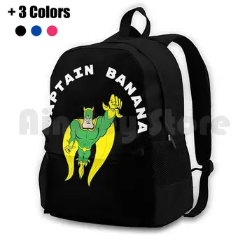 Забавная рубашка Captain Bananaman-Футболка Cute Kids Hero-Забавный походный рюкзак Capatin Banana, водонепроницаемый кемпинг