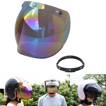 Замена козырька мотоциклетного шлема на лобовое стекло на винтажный шлем с 3 защелками, козырек с пузырьками, прямая поставка