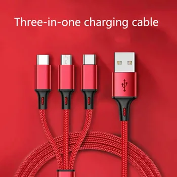 Кабель USB-зарядного устройства для передачи данных, универсальный кабель для быстрой зарядки, многофункциональный кабель для зарядки 3 в 1