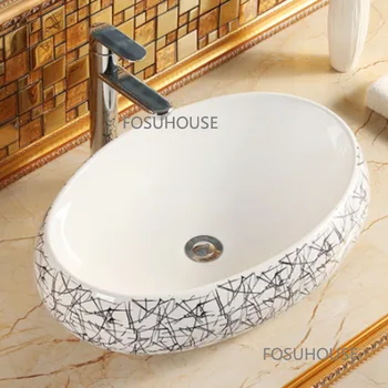 Керамическая раковина в европейском стиле для мебели для ванной комнаты, овальный гостиничный умывальник, размер унитаза, раковина для ванной комнаты, раковина для мытья рук, бассейн