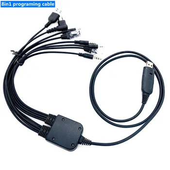 Компьютерный USB-кабель для программирования 8 в 1 для Kenwood Baofeng Motorola Yaesu для Icom, удобная портативная рация, автомобильное радио, CD-программное обеспечение