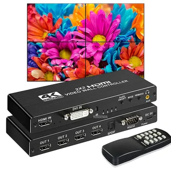 Контроллер Видеостены HDMI 2x2 1080P HDMI DVI Видеостенный Процессор 1X2 1X4 1X3 2X1 3x1 4X1 Мультиэкранный Процессор Splicer