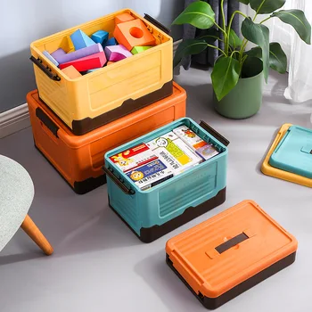Корейский Ins Складной ящик для хранения, органайзер для одежды с крышкой, игрушки, Загруженные студентами Книги, Багажник автомобиля, Разное для путешествий на открытом воздухе, Складной ящик