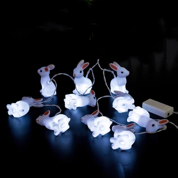 Креативные декоративные светильники из проволоки белого кролика 10 светодиодных светильников с животными для вечеринок Праздничные огни Моделирующая лампа для освещения гирлянды