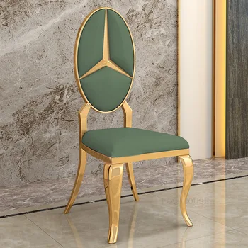 Легкие роскошные обеденные стулья золотистого цвета, скандинавская мебель для столовой, высококлассный стул со спинкой, простой современный обеденный стул с мягкой подушкой