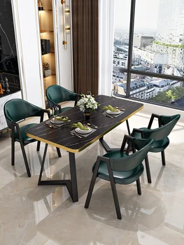 Легкое и роскошное сочетание обеденного стола и стула, простой итальянский прием для переговоров, сеть магазинов чая с молоком, стол знаменитостей