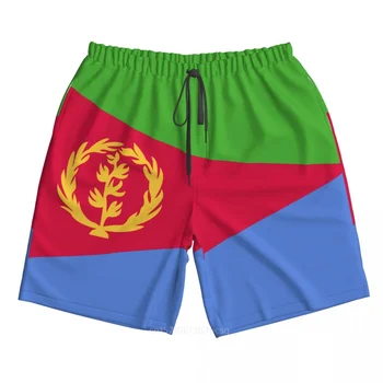 Летний полиэстер 2023 Года, Флаг страны Эритрея, мужские пляжные шорты с 3D-принтом, Летние брюки для бега с карманами