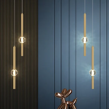 Люстра у кровати в скандинавской спальне простой современный домашний свет роскошная гостиная ТВ фон декор стен креативная хрустальная светодиодная лампа
