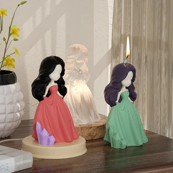 Маленькая девочка в юбке Силиконовая форма для свечей Мини Принцесса Орнамент Плесень 3D Принцесса Украшение Орнамент Плесень