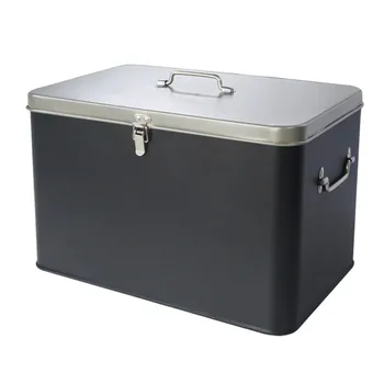 Металлическая коробка для хранения SnackToy, большая хлебница, кухонная коробка для продуктов с пряжкой и ручкой для дома, офиса, улицы