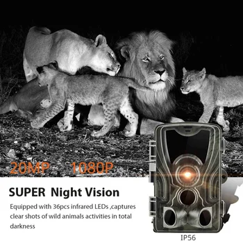 Мини-камера слежения, 20 Мп, Игровые камеры 1080P, Водонепроницаемая камера ночного видения с активацией движения, Камера для наблюдения за дикой природой, Ловушка, Рекордер