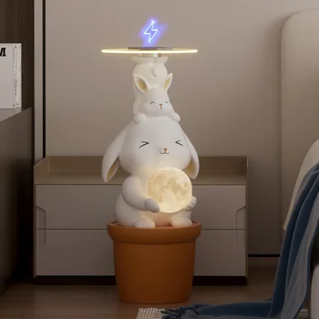 Многофункциональный торшер с орнаментом в виде кролика, Прикроватное украшение для гостиной, спальни, Прекрасное освещение, Движущийся подарок, Движущиеся подарочные фонари
