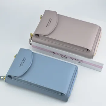 Модная сумка для мобильного телефона Samsung/iPhone/ Huawei /Xiaomi PU универсальная мини-однотонная сумка для мобильного телефона, сумка через плечо
