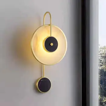 Мраморный настенный светильник, художественное оформление помещений, Настенное бра для гостиной, прикроватной тумбочки, фоновый настенный светильник мощностью 5 Вт, светодиодные лампы